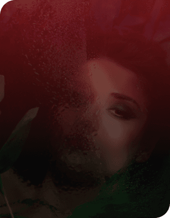 a woman with a flower in her hair